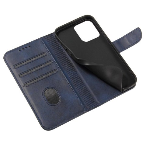 Pokrowiec etui z klapką i portfelem do Xiaomi Redmi Note 12 Pro+ Magnet Case niebieskie