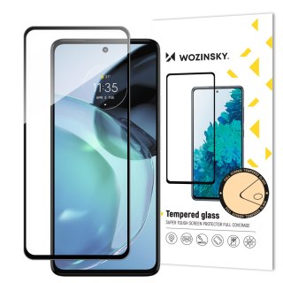 Szkło hartowane 9H na cały ekran Motorola Moto G72 z czarną ramką Full Glue