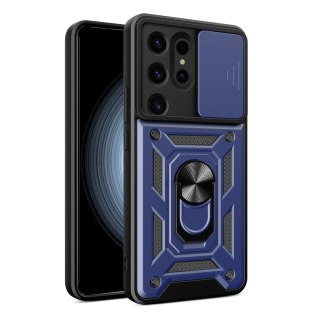 Etui z osłoną na aparat do Samsung Galaxy S24 Ultra Hybrid Armor Camshield niebieskie