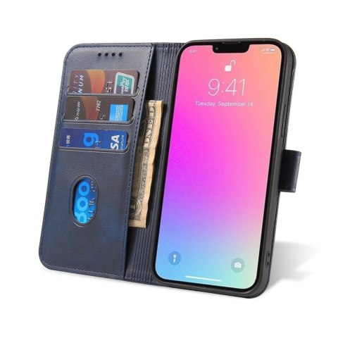 Pokrowiec etui z klapką i portfelem do Samsung S24 Magnet Case niebieskie