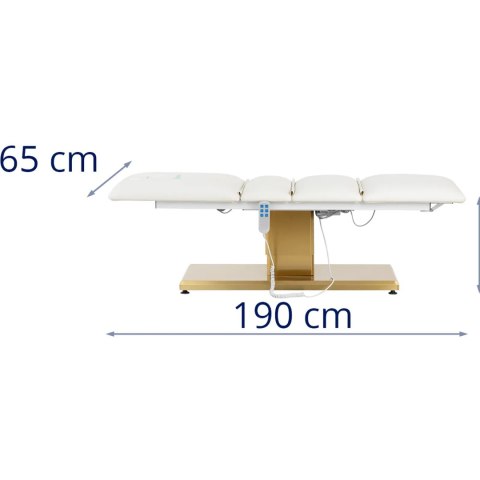 Fotel kosmetyczny do masażu tatuażu SPA 150 kg VITERBO - biało złoty