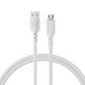 Kabel przewód USB - microUSB 2.4A z diodą LED 1.2m biały