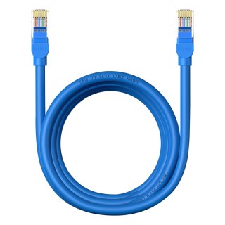 Kabel przewód sieciowy Ethernet Cat 6 RJ-45 1000Mb/s skrętka 3m niebieski