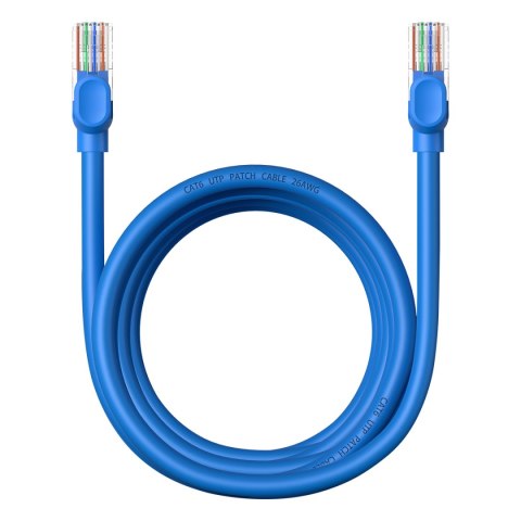 Kabel przewód sieciowy Ethernet Cat 6 RJ-45 1000Mb/s skrętka 3m niebieski