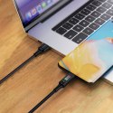 Kabel przewód USB-A - USB-C 60W z wyświetlaczem 1.2m czarny