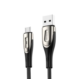 Kabel przewód USB-A - microUSB 3A wskaźnik ładowania 2m czarny