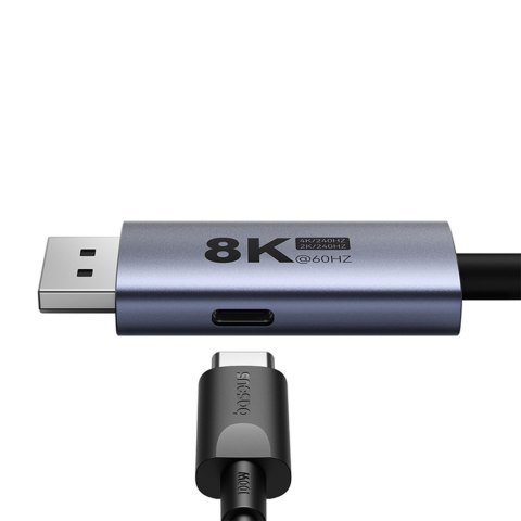 Kabel przewód USB-C - DisplayPort DP 8K PD 100W High Definition Series 1.5m - czarny