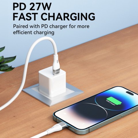 Kabel przewód do iPhone USB-C - Lightning PD 27W 1m biały