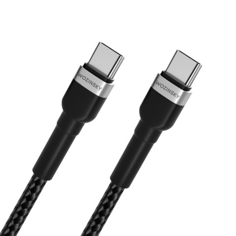 Kabel przewód w oplocie USB-C - USB-C PD 65W 2m czarny