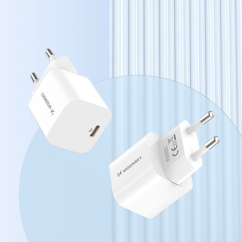 Ładowarka sieciowa 100-240V PD USB-C 20W biała