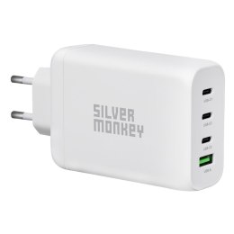 Ładowarka sieciowa GaN 130W 3x USB-C PD 1x USB-A 3.0 QC biała