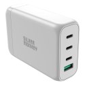 Ładowarka sieciowa GaN 130W z kablem zasilającym 3xUSB-C PD USB-A QC 3.0 biała