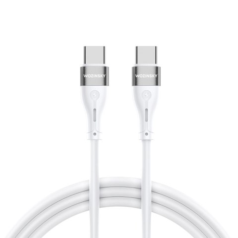 Trwały elastyczny kabel przewód USB-C - USB-C PD 65W 1m biały