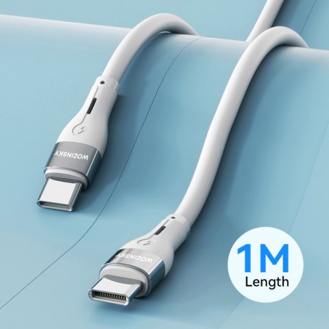 Trwały elastyczny kabel przewód USB-C - USB-C PD 65W 1m biały