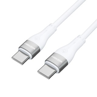 Trwały elastyczny kabel przewód USB-C - USB-C PD 65W 2m biały