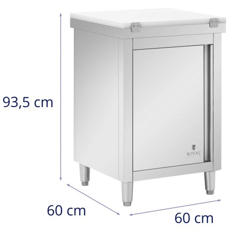 Szafka gastronomiczna wolnostojąca z deską do krojenia STAL 60 x 60 cm