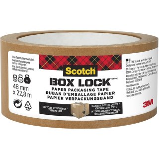 Taśma pakowa Scotch Box Lock 48mm/22.8m papierowa brązowa