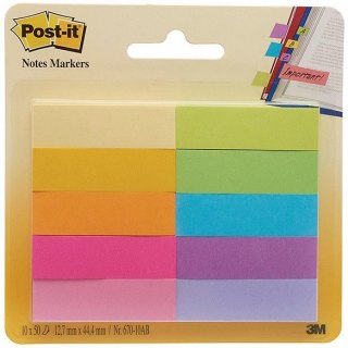 Zakładki Post-it 12.7x44.4mm 10 kolorów (10x50)