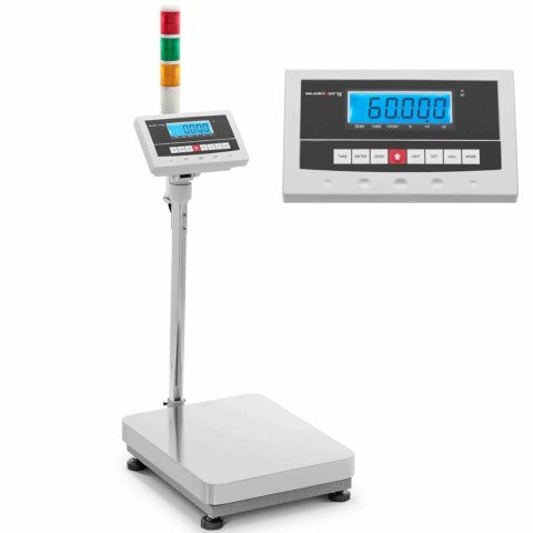 Waga platformowa magazynowa z kolumną sygnalizacyjną świetlną LCD 60kg / 0.002kg