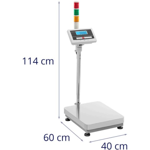 Waga platformowa magazynowa z kolumną sygnalizacyjną świetlną LCD 60kg / 0.002kg