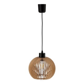 ANAFI 1P E27, lampa wisząca, max. 60W, czarna, drewno