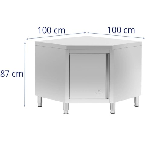 Szafa gastronomiczna narożna STAL 100 x 100 x 87 cm