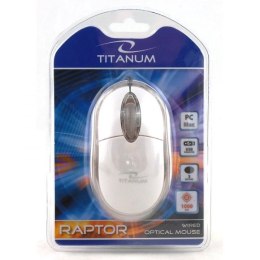 TM102W Mysz przewodowa 3D optyczna USB Raptor biała Titanum