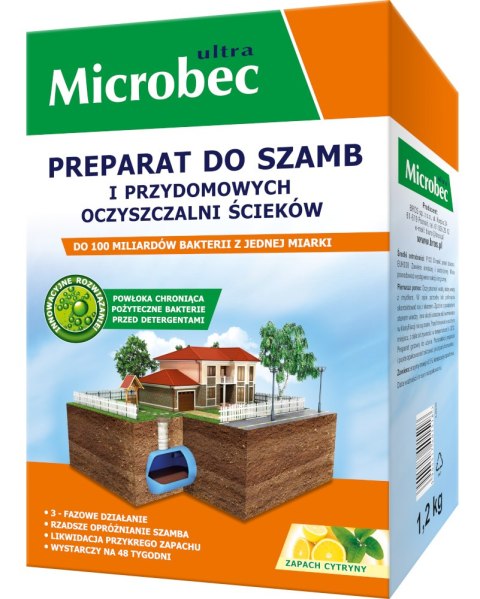 BROS - Microbec ULTRA 1kg zapach cytryny - preparat do szamb