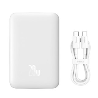 Mini powerbank 10000mAh z ładowaniem indukcyjnym MagSafe PD 20W biały