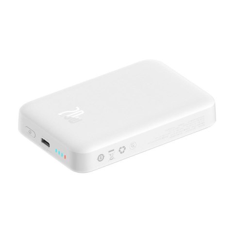 Mini powerbank 10000mAh z ładowaniem indukcyjnym MagSafe PD 20W biały