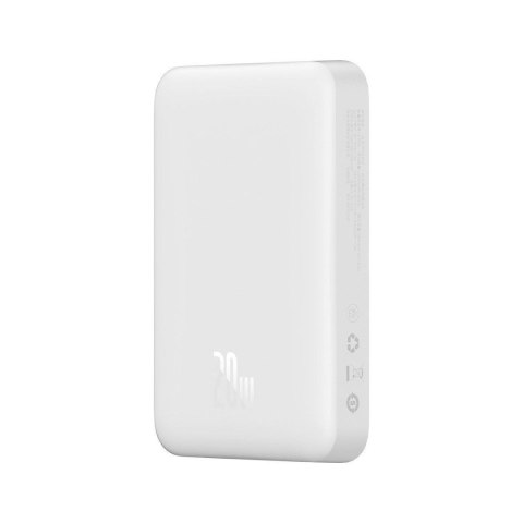 Mini powerbank 10000mAh z ładowaniem indukcyjnym MagSafe PD 20W biały