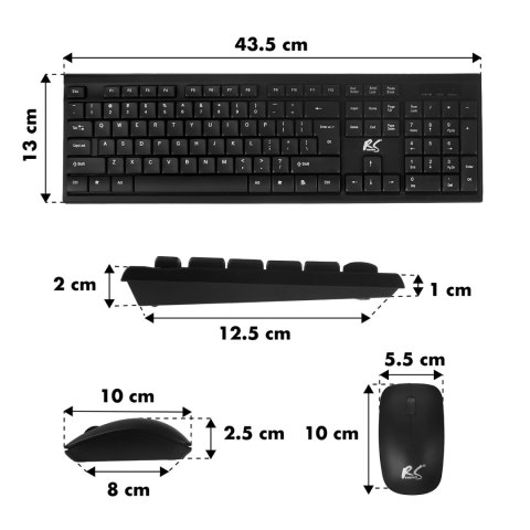 Klawiatura + mysz bezprzewodowa COMBO NanoRS, RS580