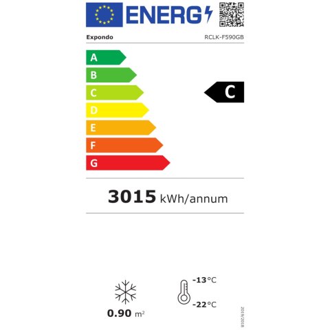 Szafa mroźnicza zamrażarka przeszklona 7 półek 580 l 492 W - biała