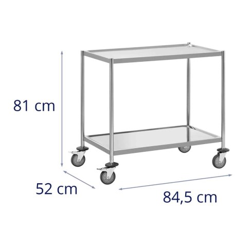 Wózek kelnerski cateringowy do serwowania 2 półki 82 x 50 cm do 40 kg