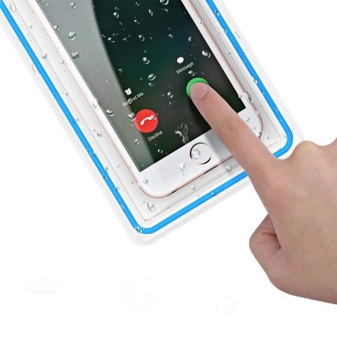 Etui wodoszczelne na telefon PVC ze smyczą Outdoor - białe