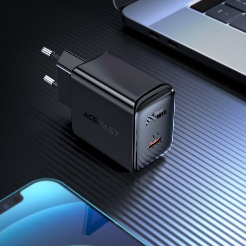 Ładowarka sieciowa GaN USB-C 30W PD QC 3.0 AFC FCP biały