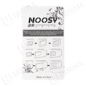 Zestaw adapterów do kart nano micro SIM Noosy + kluczyk biały