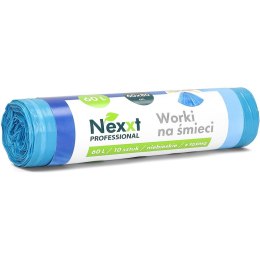 Worki na śmieci Nexxt 60L LDPE z taśmą niebieskie (10)