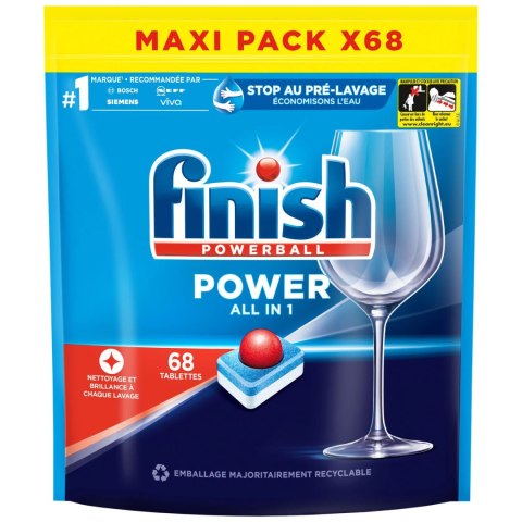 Finish Powerball Power All in 1 Tabletki do Zmywarki 68 szt.