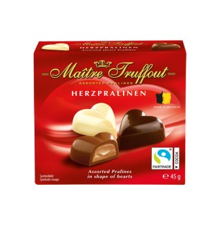 MaitreTruffout Herzpralinen Belgijskie Pralinki 45 g