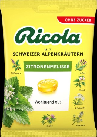 Ricola Alpenkräuter Zitronenmelisse Cukierki bez Cukru 75 g