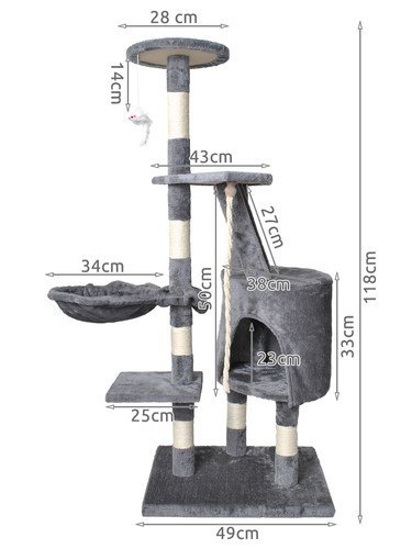 Drzewko dla kota 118cm szare