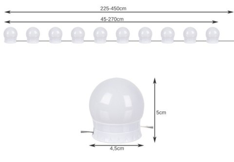 Lampki LED na lustro/ do toaletki- 10szt.