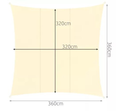 Żagiel przeciwsłoneczny 3.6x3.6m Gardlov 23165