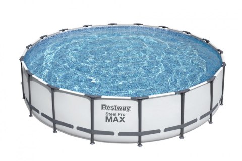 Basen stelażowy Steel Pro MAX 549x122 Szary 18FT BESTWAY 5w1 + Pompa + Pokrywa + Drabinka