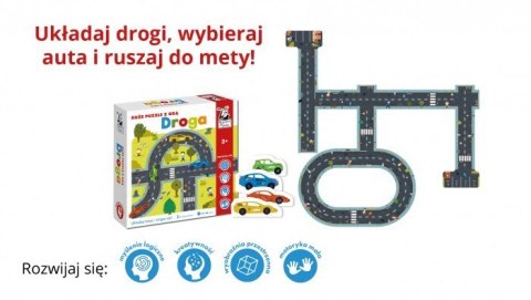 Gra edukacyjna Puzzle "Droga" dla dzieci 3+ Układanie jezdni + Wyścigi samochodów