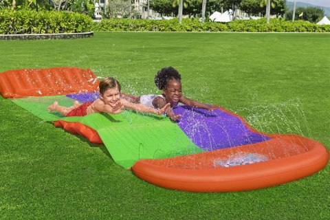 Ślizg wodny SplashCoaster dla 2 dzieci 3+ BESTWAY Tor 488cm + Spryskiwacze + Rampa