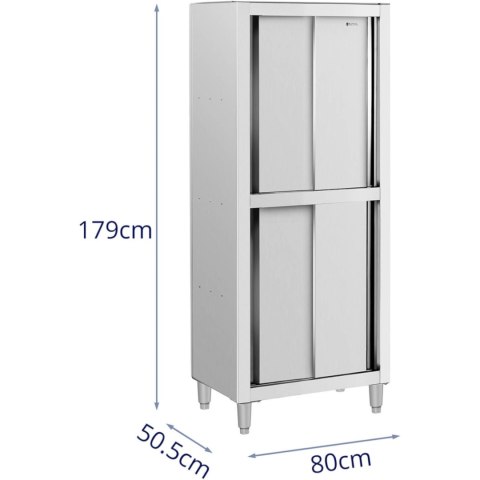 Szafa gastronomiczna magazynowa ze stali nierdzewnej drzwi suwane 120 kg 80 x 50 x 180 cm