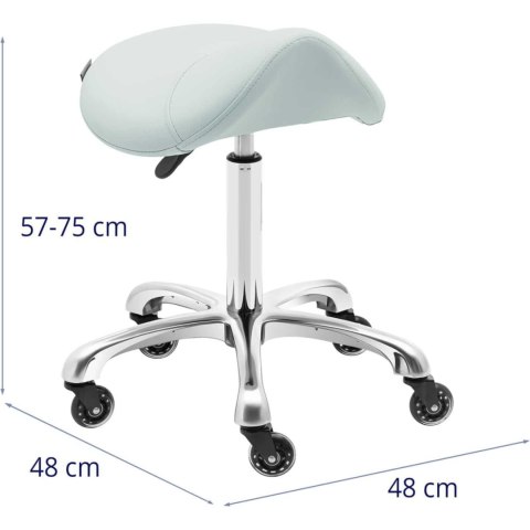 Taboret stołek hoker kosmetyczny siodłowy na kółkach York do 150 kg pistacjowy