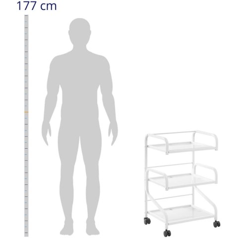 Wózek pomocnik kosmetyczny 3 szklane półki 40 x 50 x 83 cm - biały